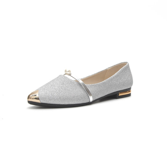 Damen Elegante Slipper mit funkelndem Obermaterial und modischem Perlenschmuck R&B