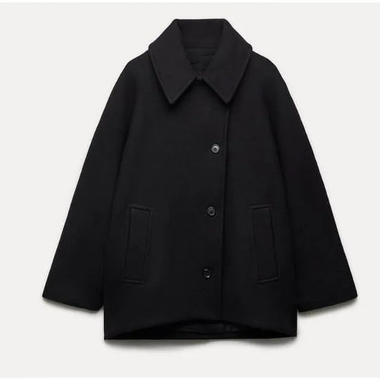R&B | Elegante Jacke in Übergröße mit Gefaltetem Kragen und Taschen für Damen