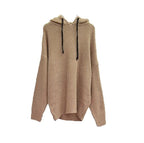 Damen Grobstrickpullover mit Kapuze und weitem Schnitt