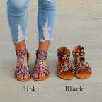Damen Riemchen-Sandalen mit buntem GewR&Bemuster und rutschfester Sohle R&B