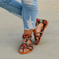 Damen Riemchen-Sandalen mit buntem GewR&Bemuster und rutschfester Sohle R&B