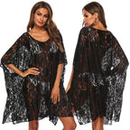 Damen Transparente Spitzen-Strandüberwurf R&B
