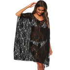 Damen Transparente Spitzen-Strandüberwurf R&B
