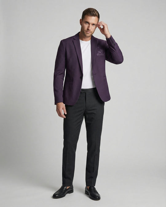 Herren Sportlicher Blazer mit Stickmotiv