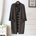 Damen Bequemer Strickcardigan mit Taschen und offenem Schnitt
