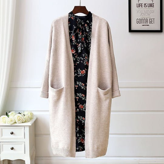 Damen Bequemer Strickcardigan mit Taschen und offenem Schnitt R&B