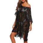 Damen Transparente Spitzen-Strandüberwurf R&B