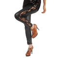 Damen Elegante Leggings mit floralen Spitzenakzenten