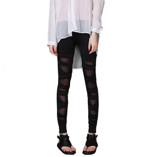 Damen Modische Leggings mit transparenten Einsätzen und einzigartigem Schnitt R&B