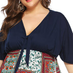 Damen Sommerkleid mit asymmetrischem Saum und floralem Muster R&B