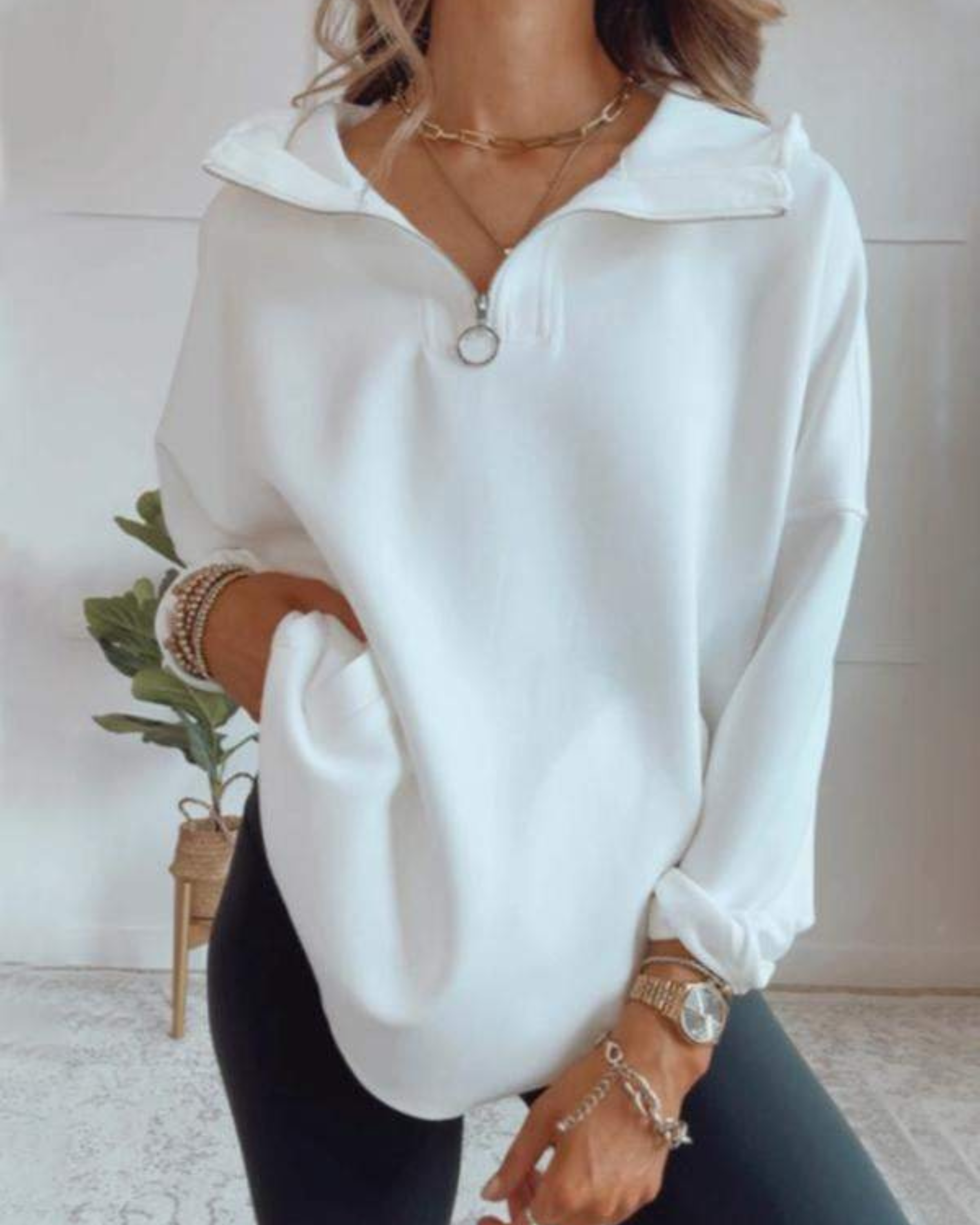 R&B | Viertelzip Oversized Bequemer Hoodie