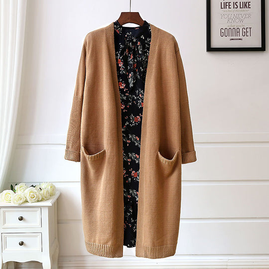 Damen Bequemer Strickcardigan mit Taschen und offenem Schnitt R&B