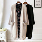 Damen Bequemer Strickcardigan mit Taschen und offenem Schnitt