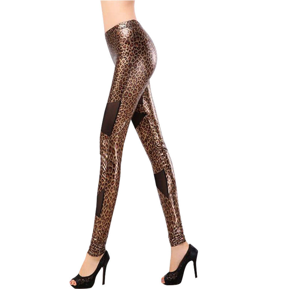 Damen Hochentwickelte Leggings mit Animal-Print und transparenten Einsätzen R&B