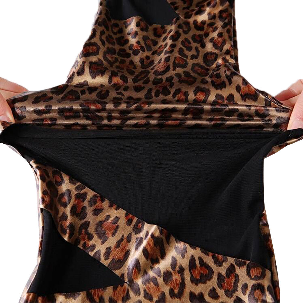 Damen Hochentwickelte Leggings mit Animal-Print und transparenten Einsätzen R&B