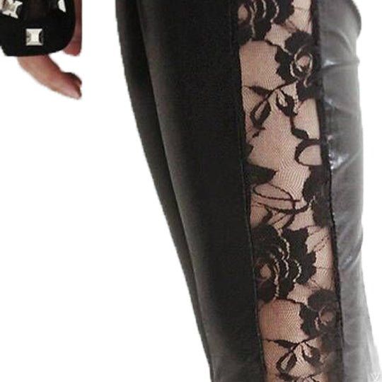 Damen Elegante Leggings mit floralen Spitzenakzenten R&B