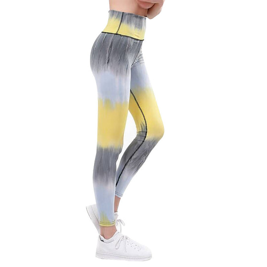 Damen Sportleggings mit hohem Bund und einzigartigem Batikmuster R&B