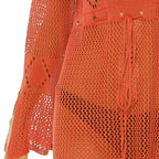 Damen luftiger Strandkimono mit eleganten Häkelmustern R&B