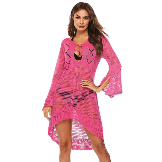 Damen luftiger Strandkimono mit eleganten Häkelmustern R&B
