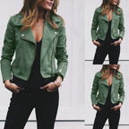 Damen nan taillierte Bikerjacke aus Veloursimitat mit asymmetrischem Reißverschluss und Reißverschlussärmeln R&B