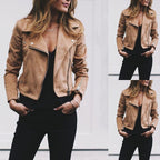 Damen nan taillierte Bikerjacke aus Veloursimitat mit asymmetrischem Reißverschluss und Reißverschlussärmeln R&B
