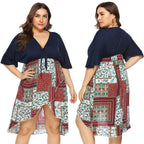 Damen Sommerkleid mit asymmetrischem Saum und floralem Muster R&B