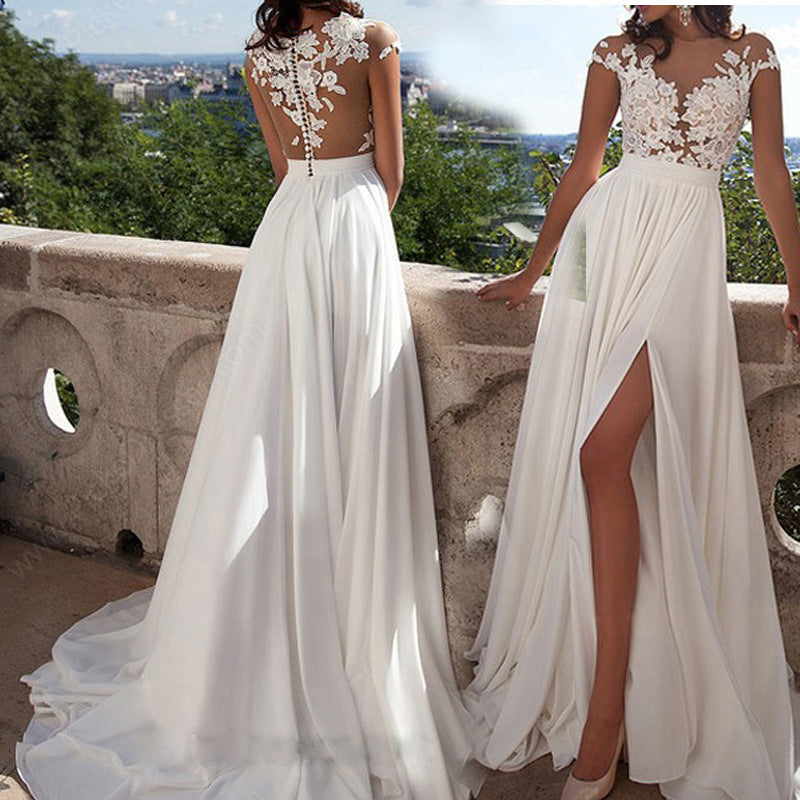 R&B | Spitzen-Spalt-Abendkleid