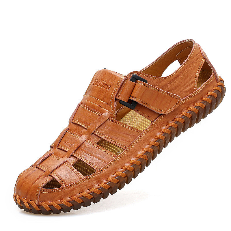 Herren Komfortable Leder-Sandalen mit individuell anpassbarem Riemen R&B