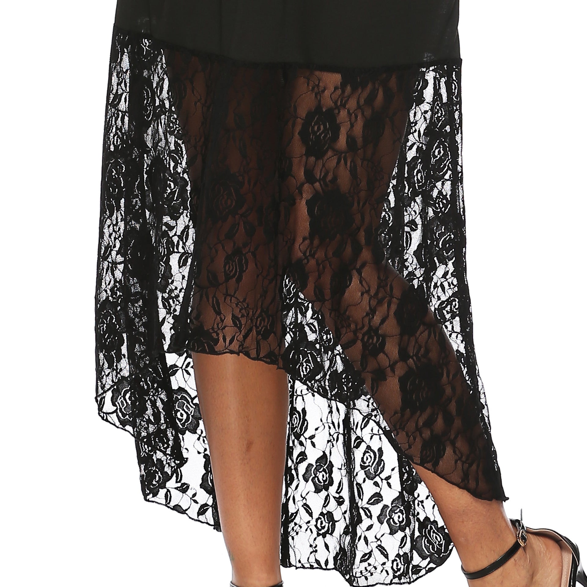 Damen Maxikleid mit romantischen Spitzenakzenten R&B