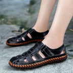 Herren Komfortable Leder-Sandalen mit individuell anpassbarem Riemen R&B