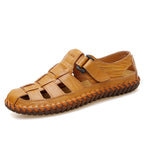 Herren Komfortable Leder-Sandalen mit individuell anpassbarem Riemen R&B
