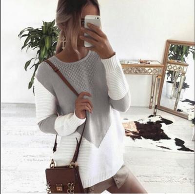 Damen Strickpullover mit modernen Farbkombinationen und luftigem Design
