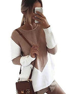 Damen Strickpullover mit modernen Farbkombinationen und luftigem Design