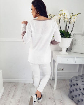 Damen Strickpullover mit modernen Farbkombinationen und luftigem Design R&B