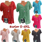 Damen lässige Bluse mit floralen Motiven und luftigen Ärmeln R&B