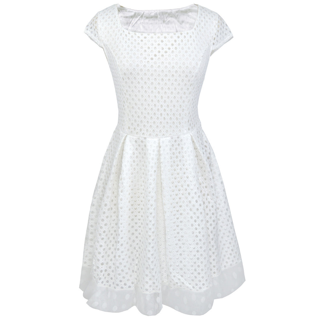 Damen Sommerliches Kleid mit ausgefallenem Strukturdesign und breitem Taillengürtel R&B