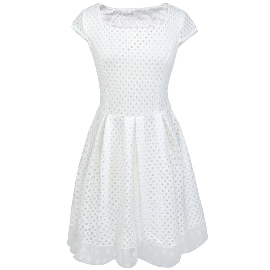 Damen Sommerliches Kleid mit ausgefallenem Strukturdesign und breitem Taillengürtel R&B