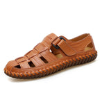 Herren Komfortable Leder-Sandalen mit individuell anpassbarem Riemen R&B