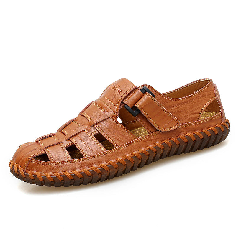 Herren Komfortable Leder-Sandalen mit individuell anpassbarem Riemen R&B