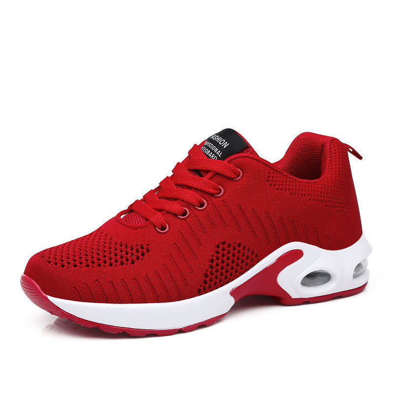 Damen nan leichte Strick-Fitnesssneaker mit sichtbarer Luftkammer-Dämpfung und viskoelastischer Innensohle R&B