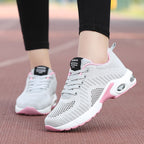 Damen nan leichte Strick-Fitnesssneaker mit sichtbarer Luftkammer-Dämpfung und viskoelastischer Innensohle R&B