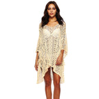 Damen lässiger Häkel-Kaftan mit stilvollem V-Ausschnitt R&B