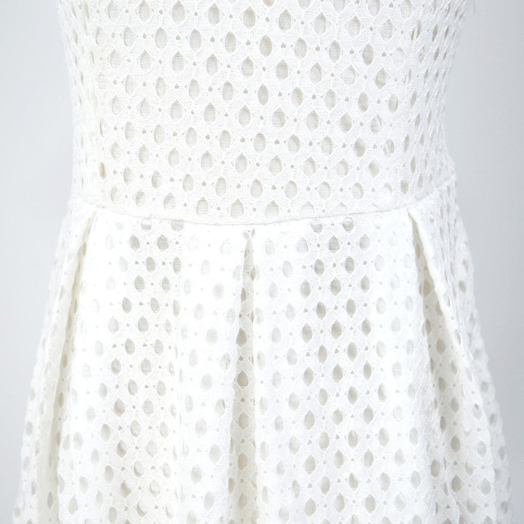 Damen Sommerliches Kleid mit ausgefallenem Strukturdesign und breitem Taillengürtel R&B
