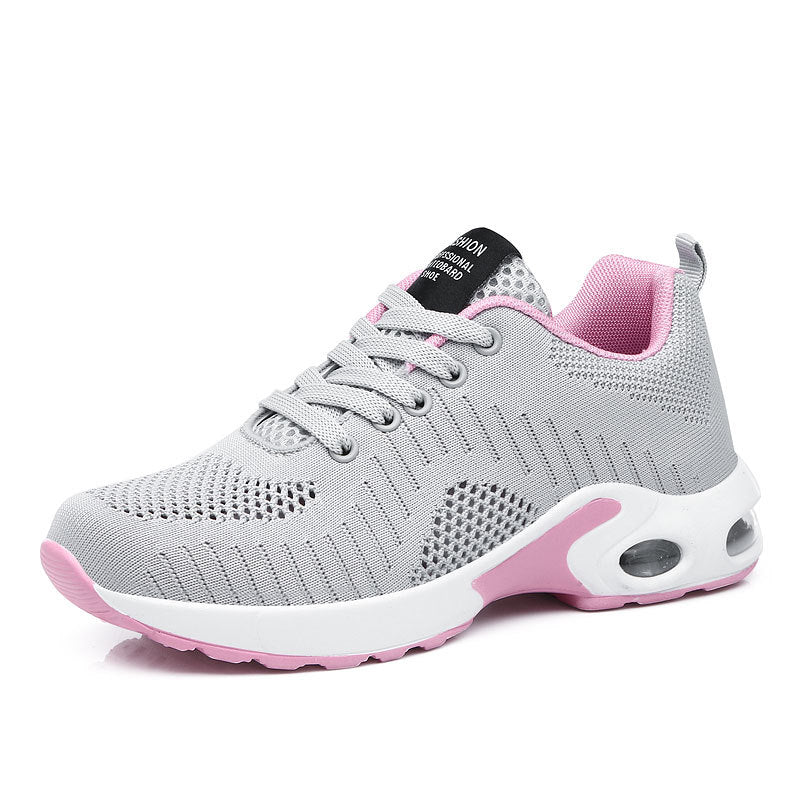 Damen nan leichte Strick-Fitnesssneaker mit sichtbarer Luftkammer-Dämpfung und viskoelastischer Innensohle R&B