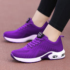 Damen nan leichte Strick-Fitnesssneaker mit sichtbarer Luftkammer-Dämpfung und viskoelastischer Innensohle R&B