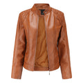 Damen Kunstlederjacke mit modischen Steppdetails