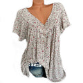 Damen lässige Bluse mit floralen Motiven und luftigen Ärmeln R&B