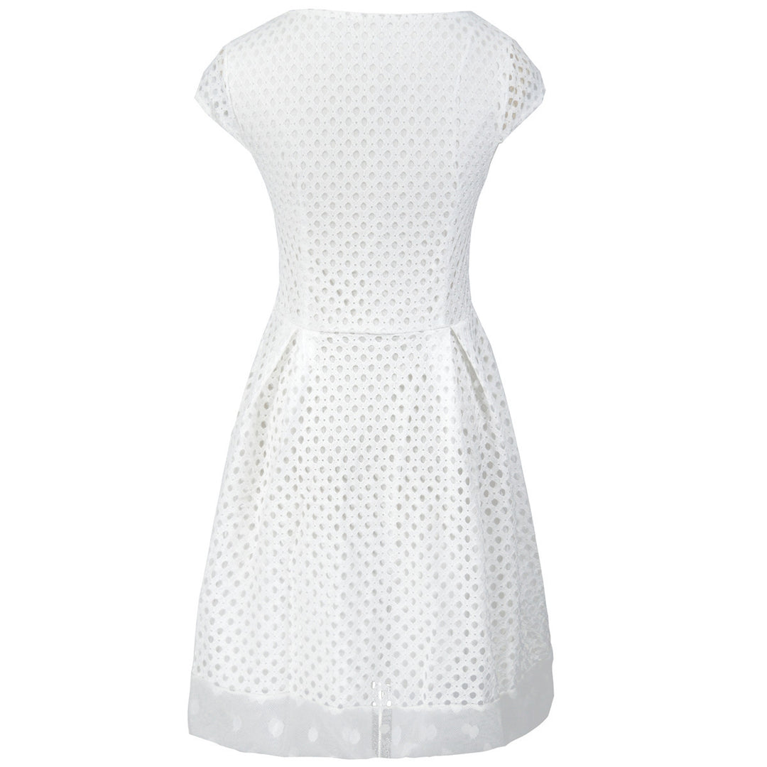 Damen Sommerliches Kleid mit ausgefallenem Strukturdesign und breitem Taillengürtel R&B