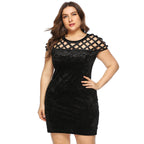 Damen Figurgünstiges Samtkleid mit einzigartigem Netzdesign R&B
