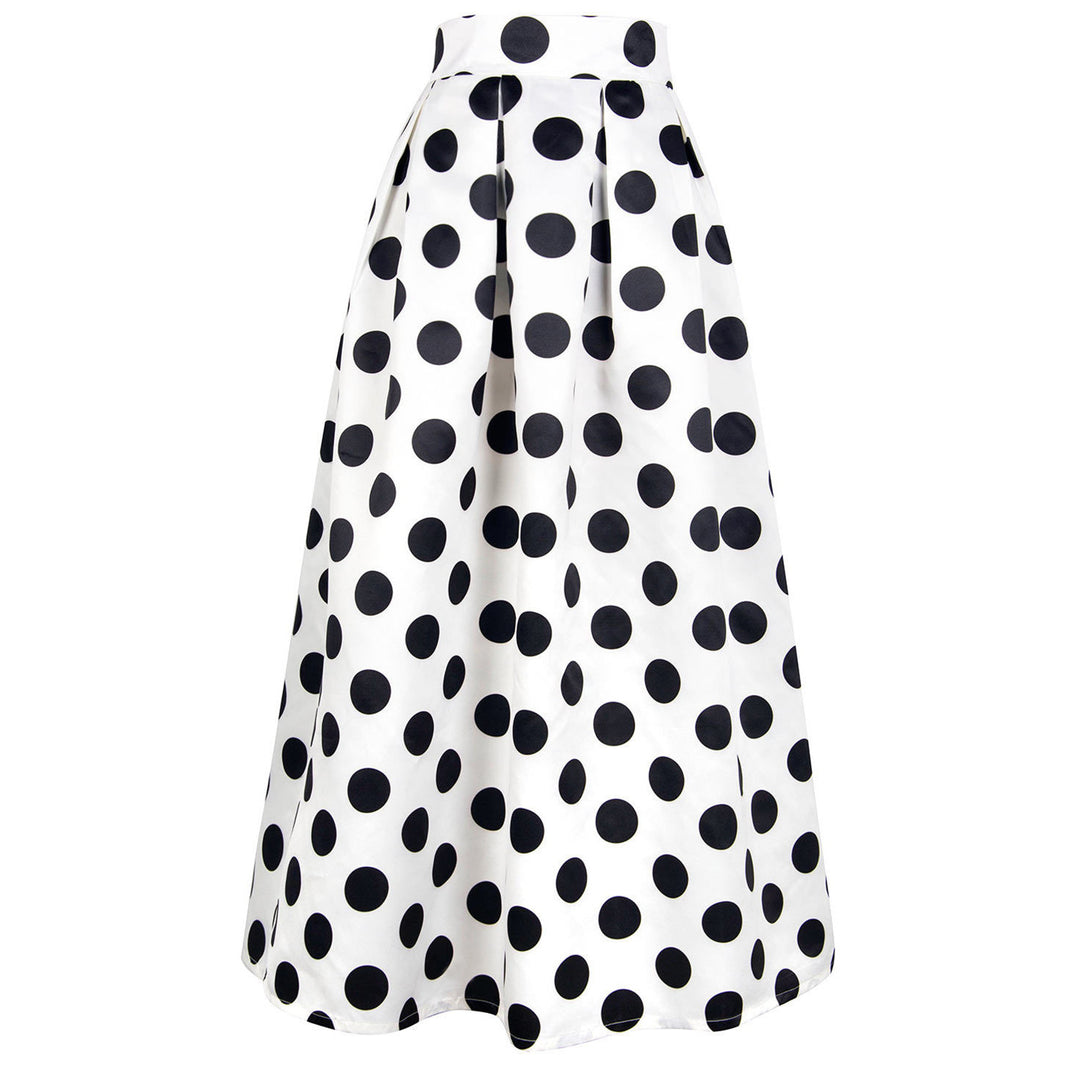 Damen Tellerrock mit großflächigem Polka-Dot-Muster R&B